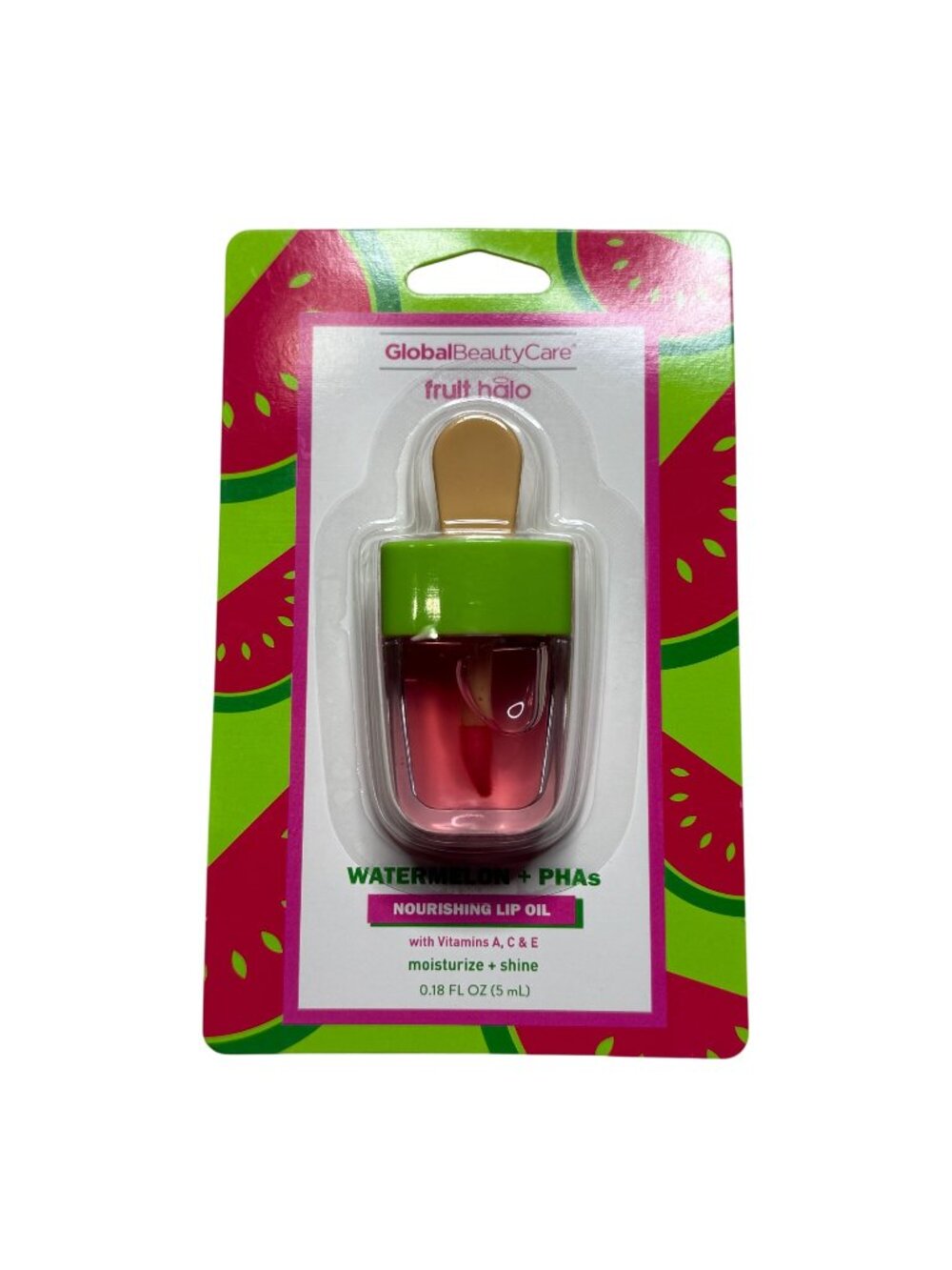 Global Beauty Care Watermelon Lip Oil Fruit Halo Nourishing Lip Gloss New